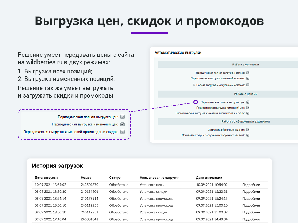 Интеграция с Wildberries (Вайлдберриз: карточки товара, остатки, цены, сборочные задания, поставки)