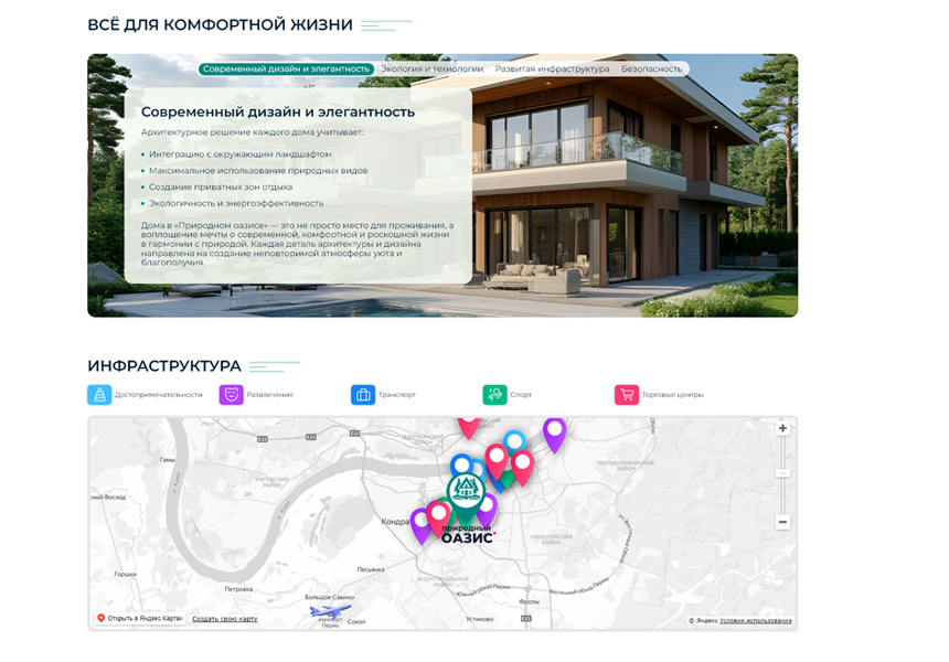 BS: Коттеджи - сайт для коттеджного поселка, загородного дачного поселка, земельных участков