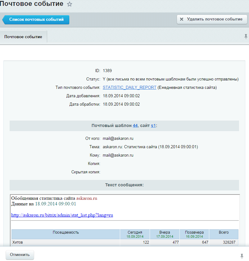 Управление почтой