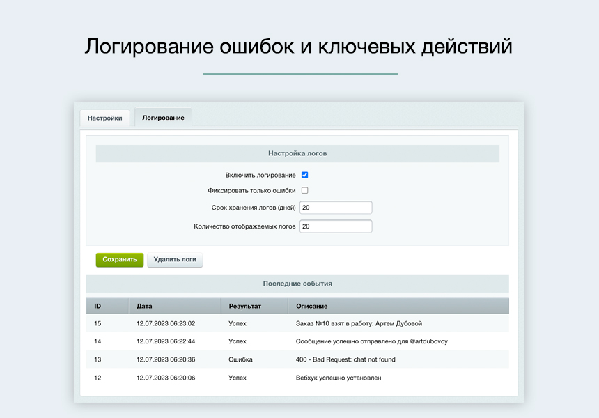 Дубовой: Телеграм менеджер - управление заказами через телеграм