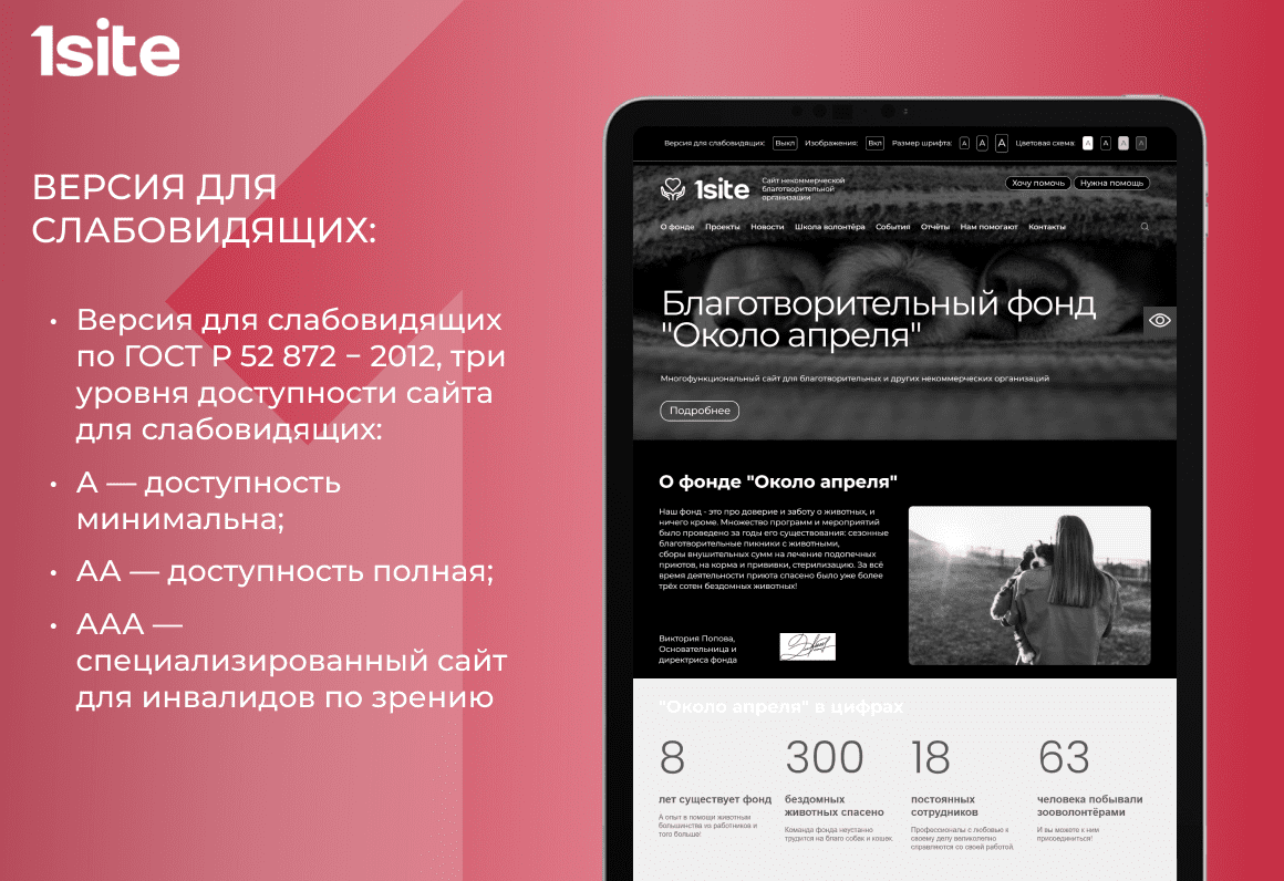 1Site.NKO - Сайт некоммерческой организации, благотворительного фонда