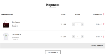 Корзина для сайта