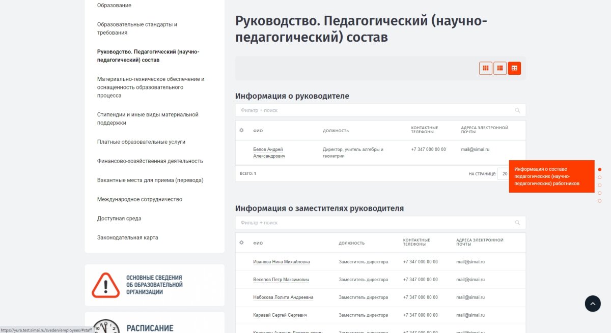 SIMAI-SF4: Сведения об образовательной организации