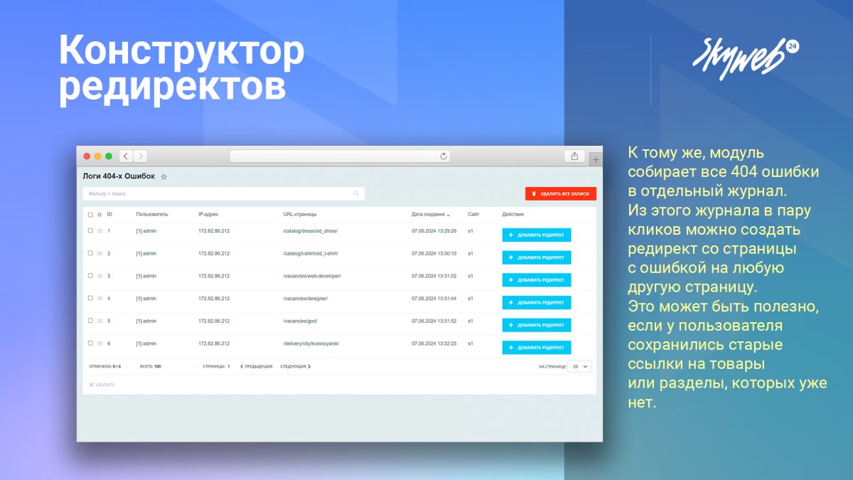 Конструктор редиректов