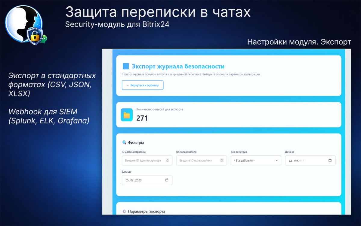 Защита переписки в чатах Bitrix24